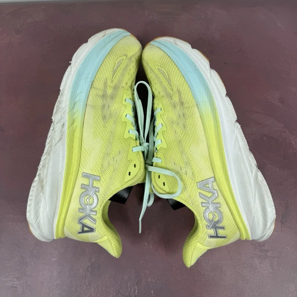 Hoka One One Women's Clifton 9 Citrus Glow Mesh Running Shoes Size‎ 9.5B US